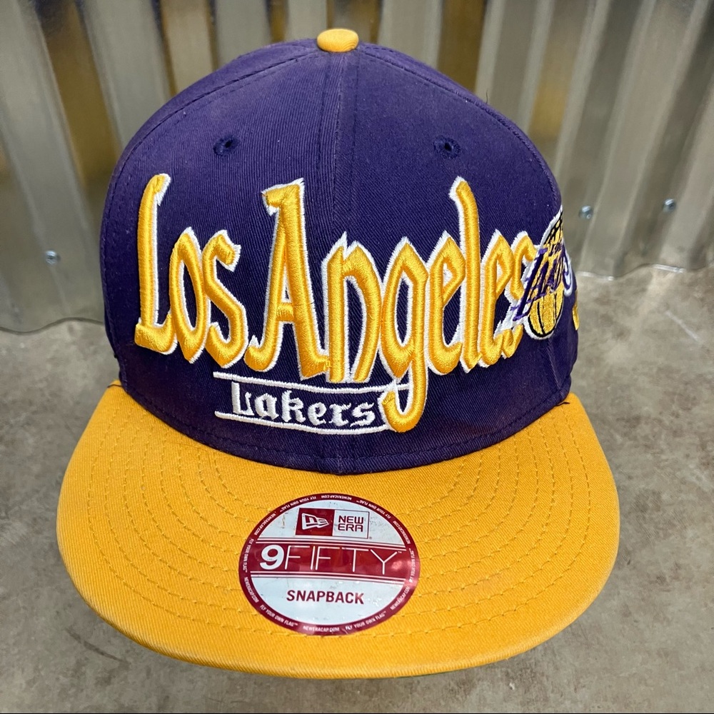 Los Angeles Lakers New Era Hardwood Classics Snapback Hat Flat Brim Cap
